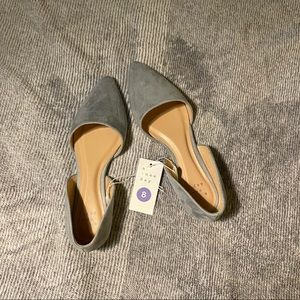 A New Day Blue Suede D’orsay Flats